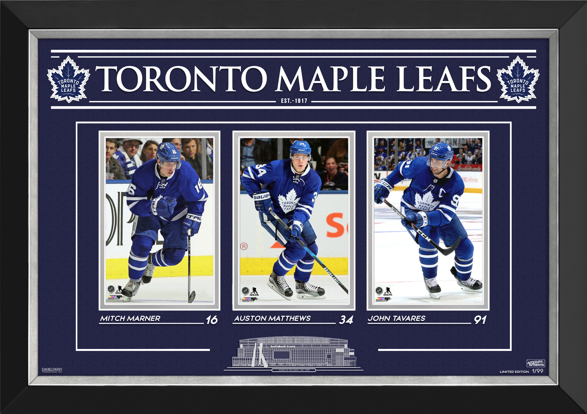 Auston Matthews Mitch Marner John Tavares Ltd Ed 1 Of 99 To Maple Leaf Stars Ebay